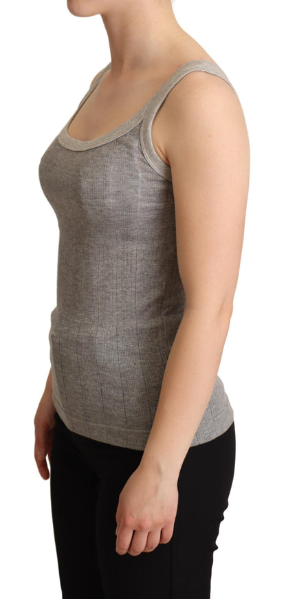 Chic Sleeveless Gray Tank Top