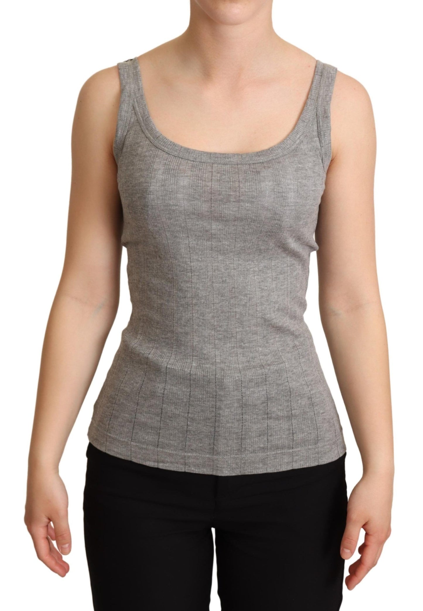 Elegante mouwloze grijze tanktop