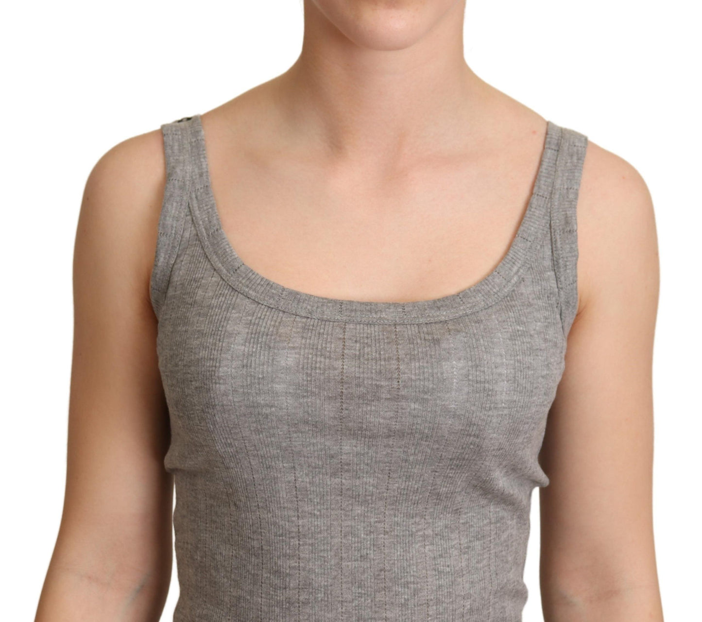 Elegant Sleeveless Gray Tank Top