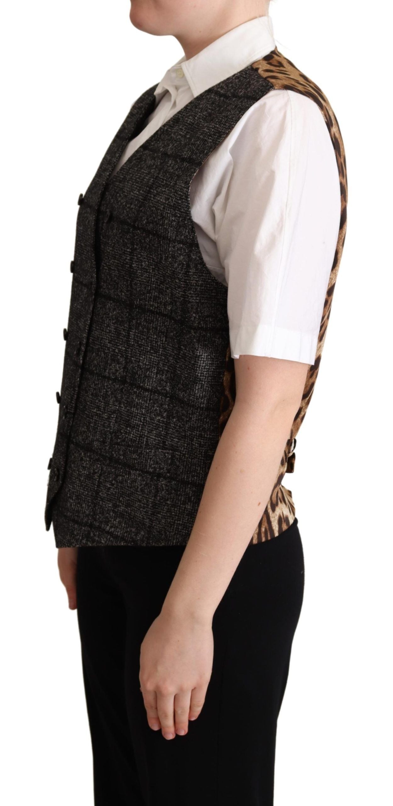 Elegant Leopard Print Sleeveless Vest