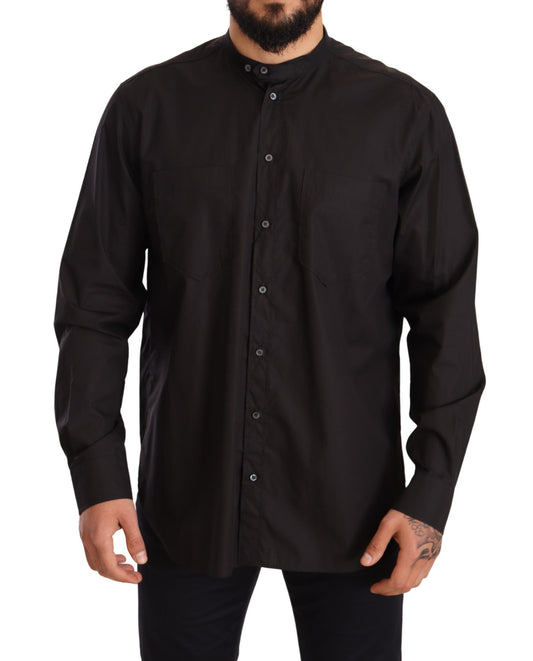 Camisa de hombre elegante negra 100% algodón