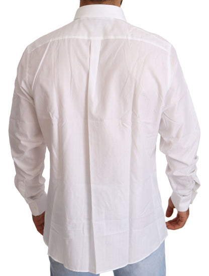 Camisa blanca elegante con corte Martini