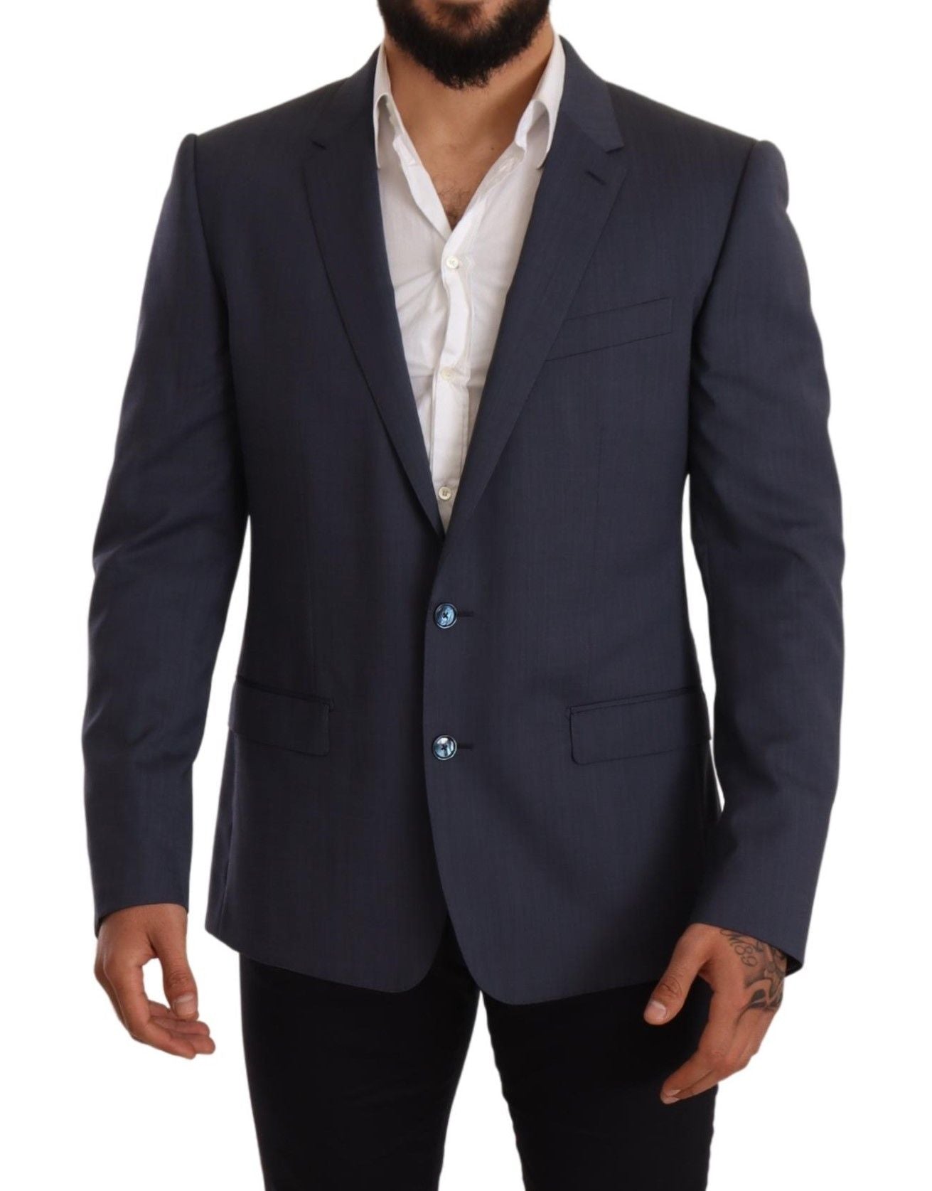 Elegante chaqueta tipo blazer Martini de lana azul