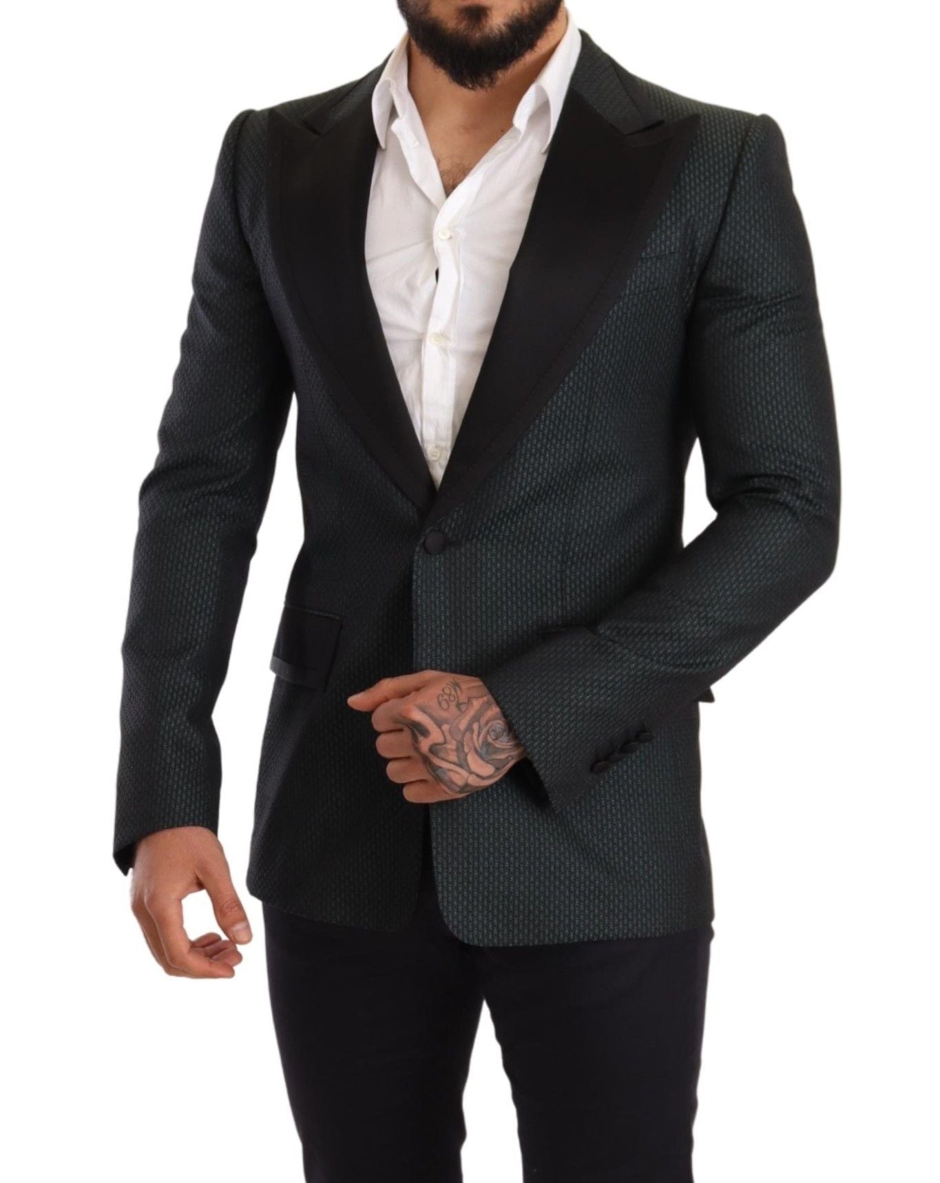 Elegant Patterned Slim Fit Blazer Jacket