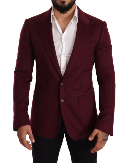 Elegante kastanjebruine bordeaux kasjmier blazer