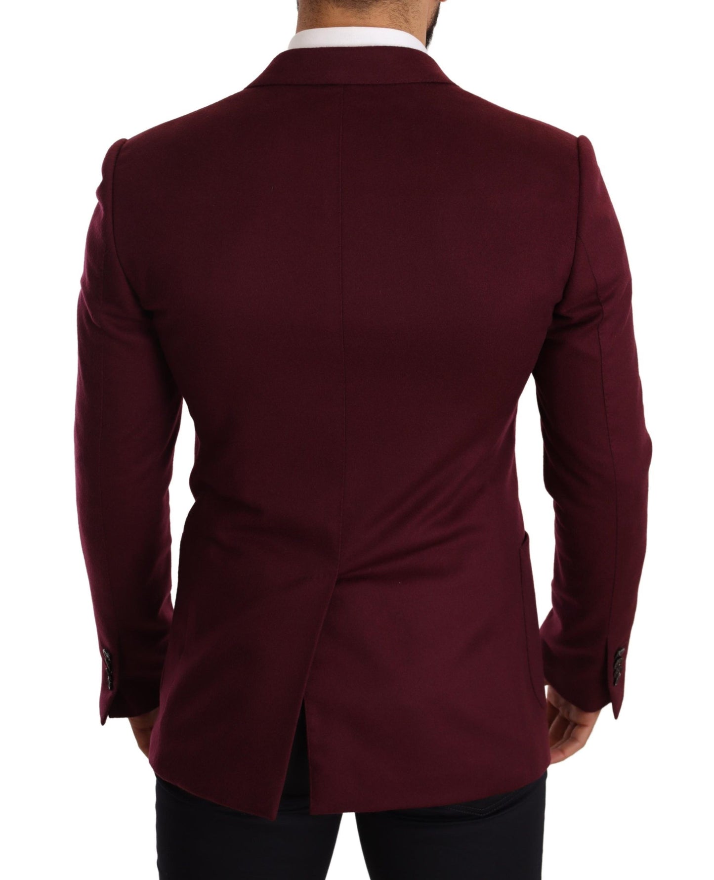 Elegante blazer de cachemir burdeos granate