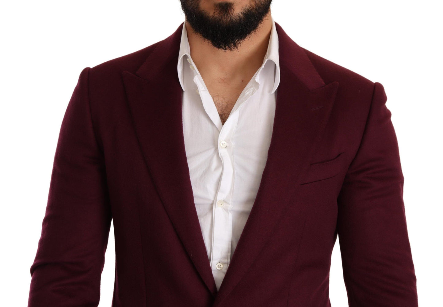 Elegante blazer de cachemir burdeos granate