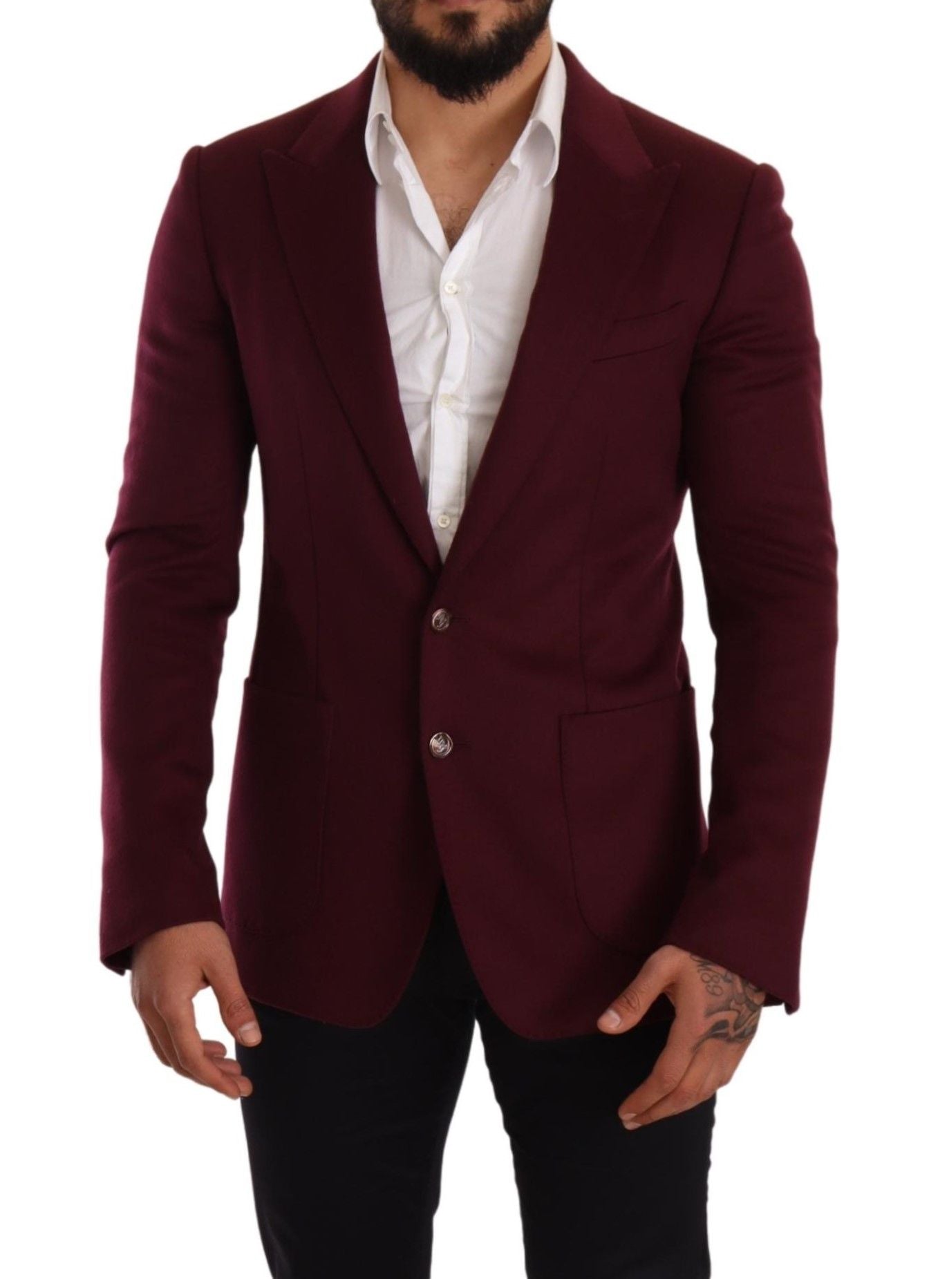 Elegante blazer de cachemir burdeos granate