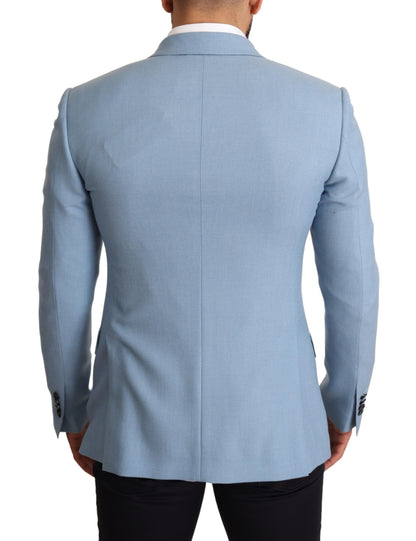 Blazer de hombre elegante de cachemira y seda azul