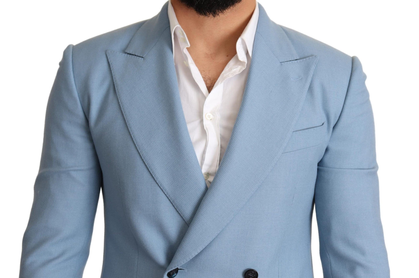 Blazer de hombre elegante de cachemira y seda azul