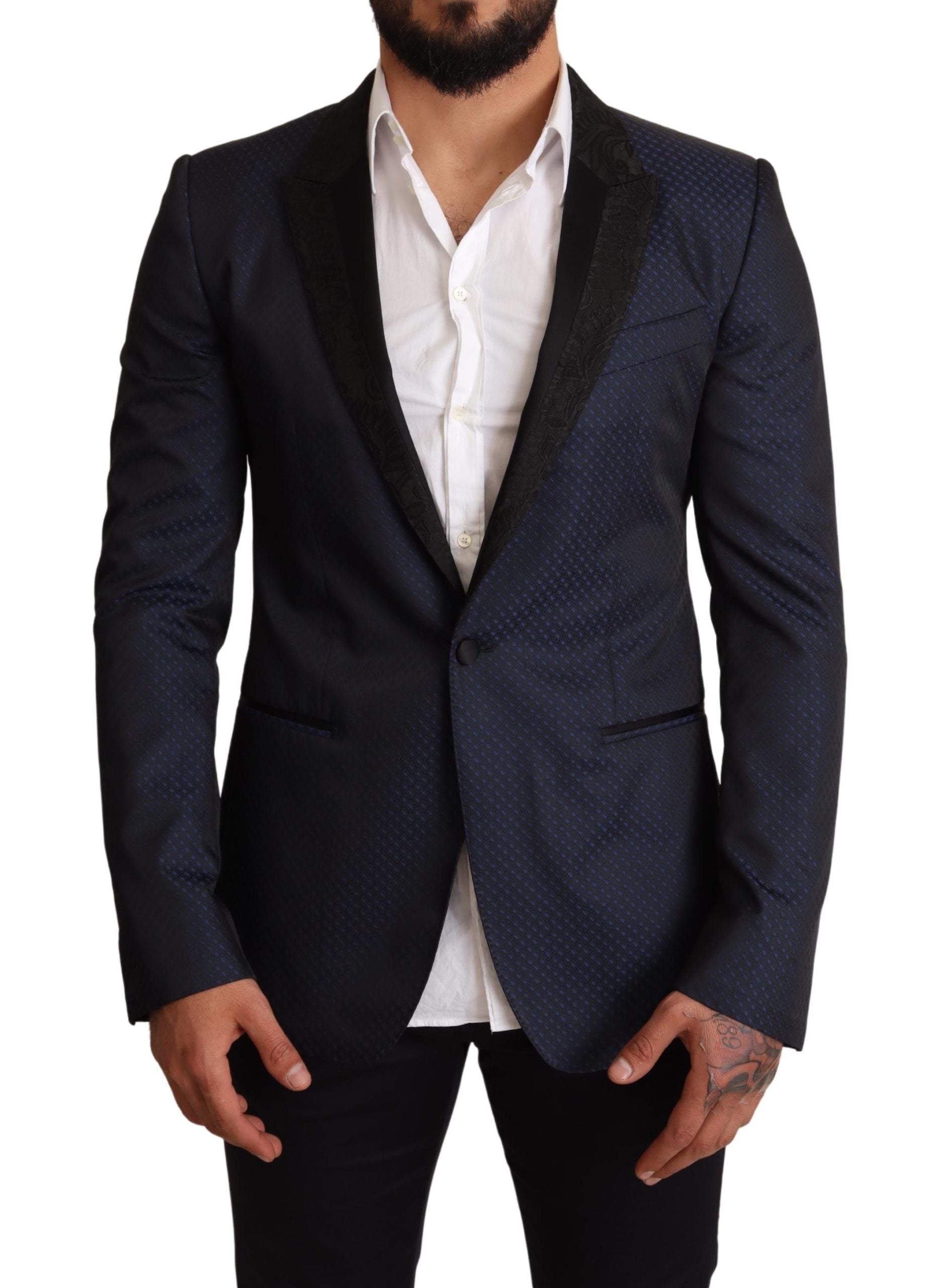 Elegante blauwe slim-fit martini-blazer