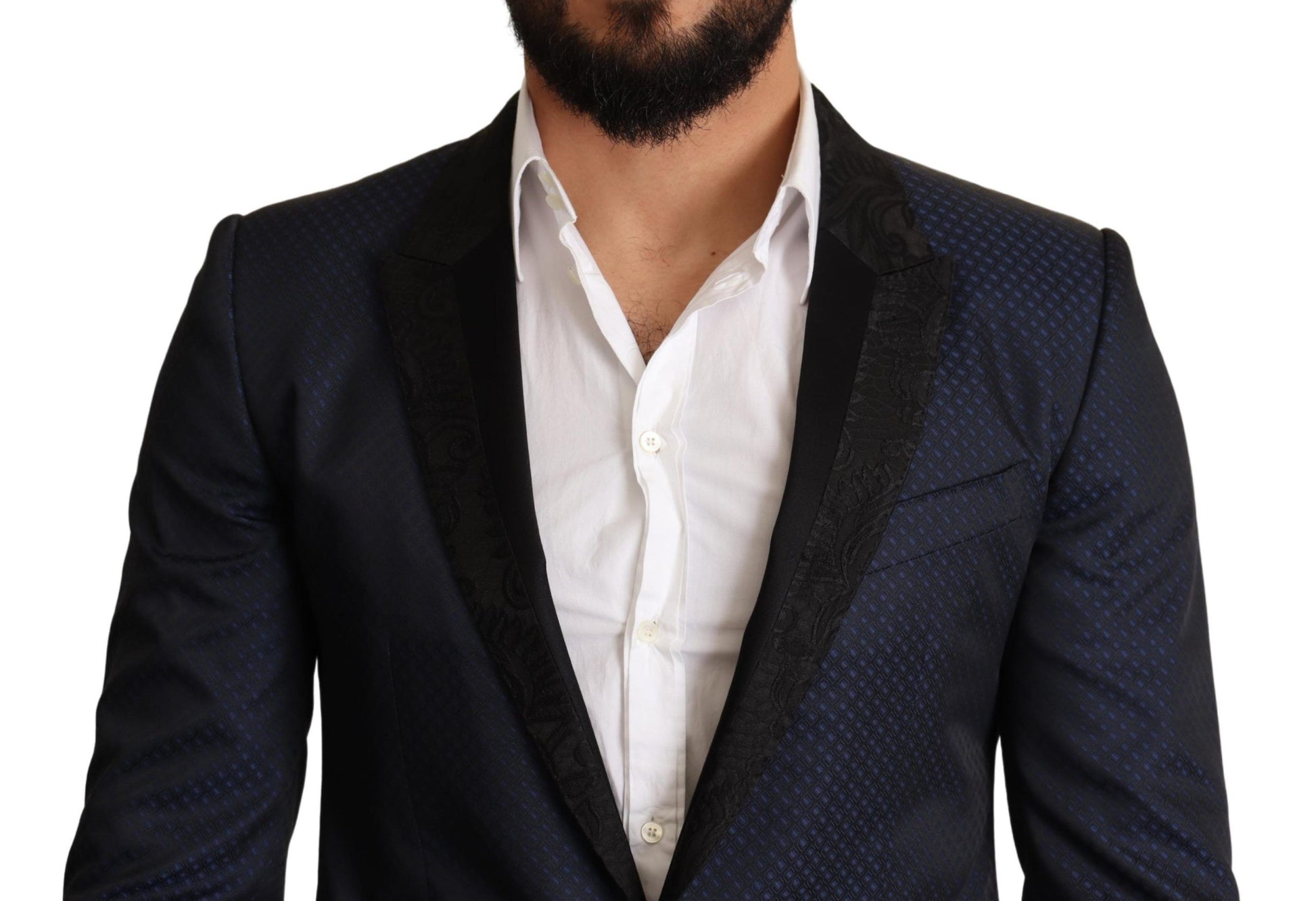 Elegante blauwe slim-fit martini-blazer