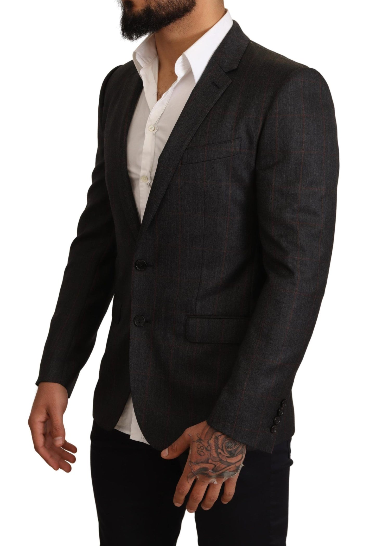 Elegante blazer Martini a cuadros gris