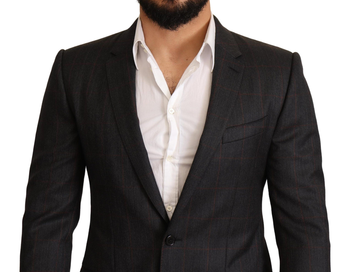 Elegante blazer Martini a cuadros gris