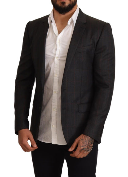 Elegante blazer Martini a cuadros gris