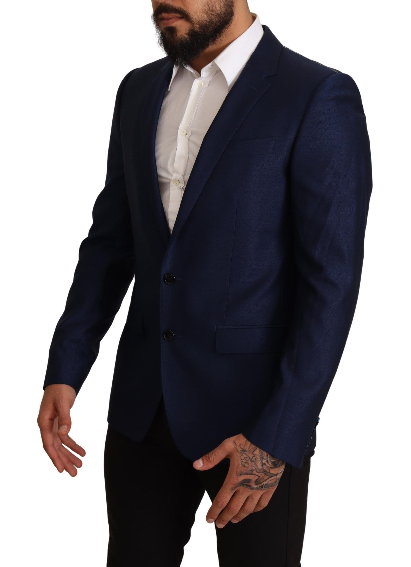 Navy Blue Virgin Wool Martini Blazer