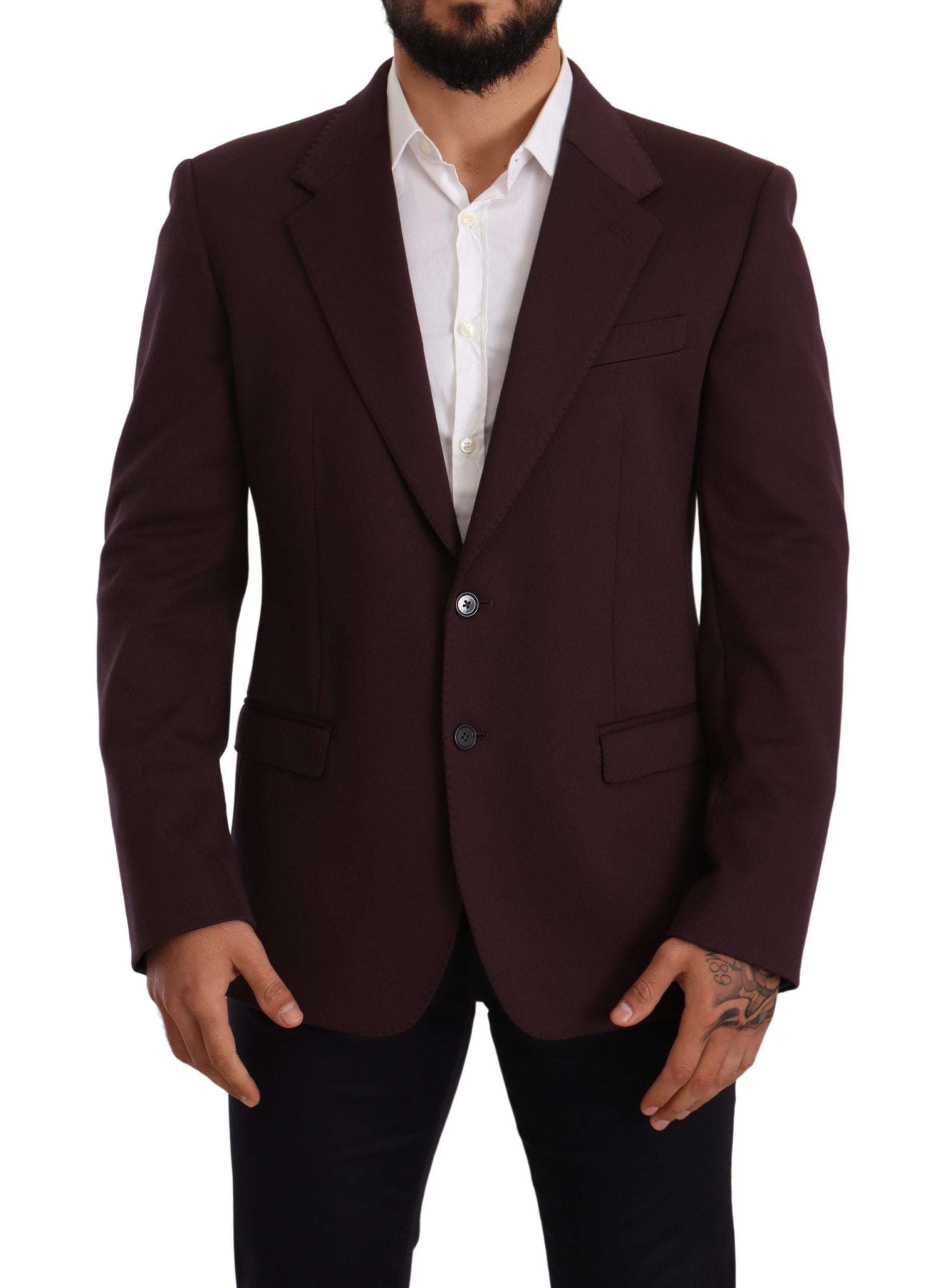 Elegante blazer índigo de corte slim para hombre