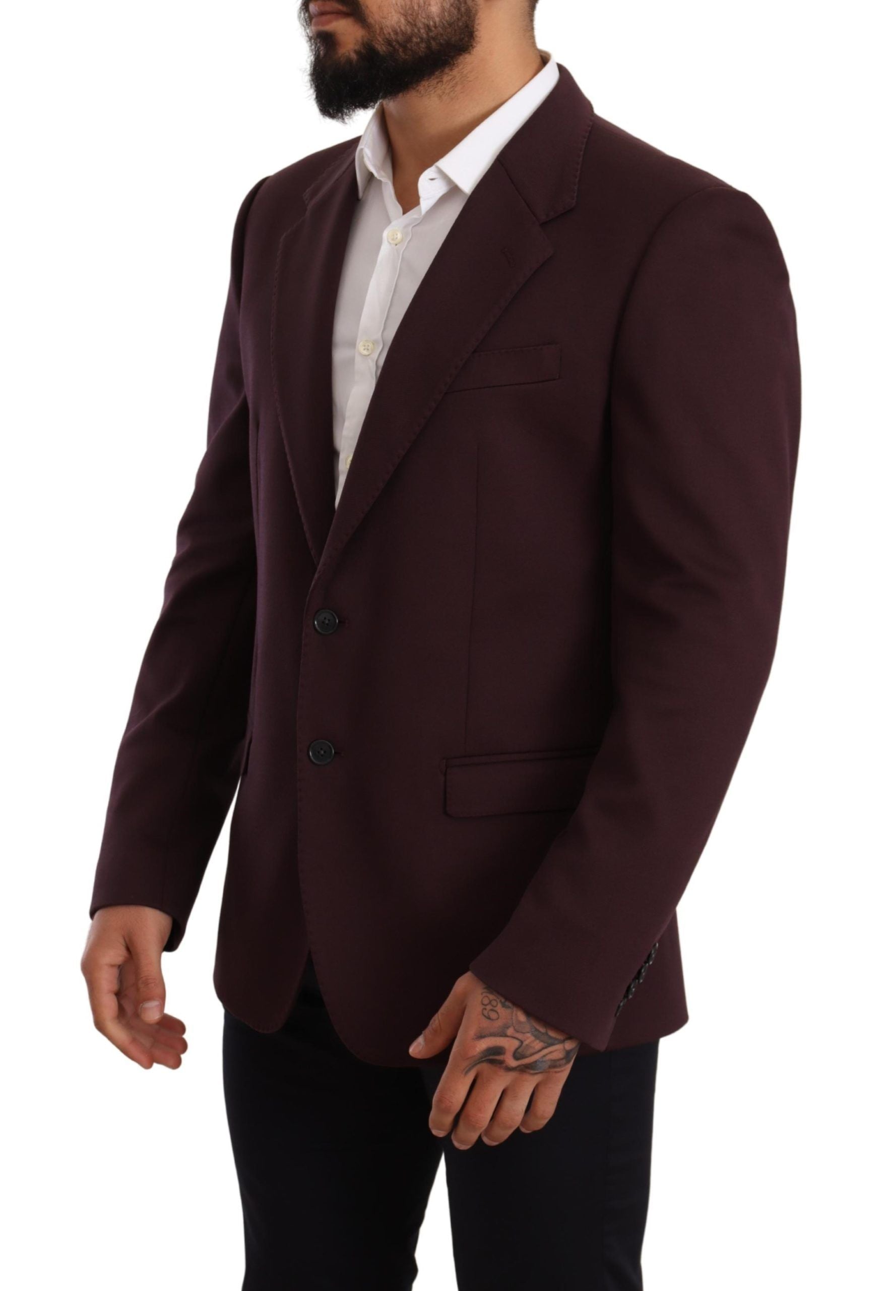 Elegante blazer índigo de corte slim para hombre