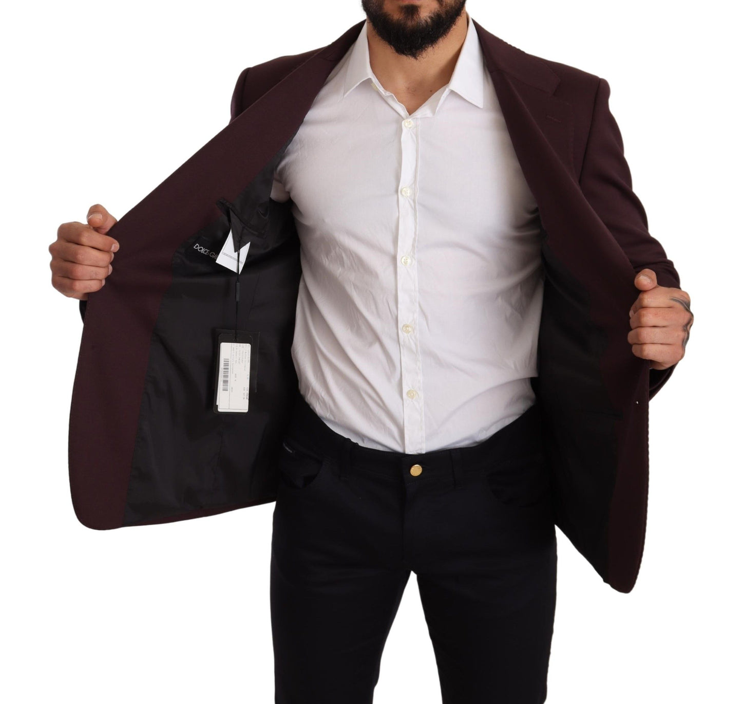 Elegante blazer índigo de corte slim para hombre