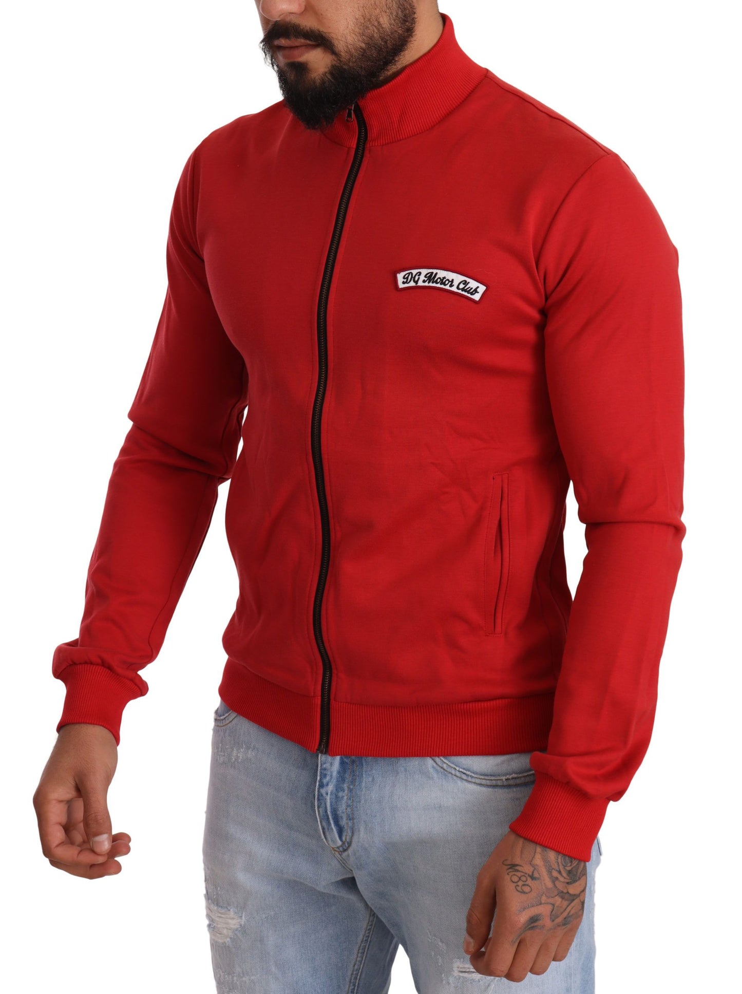 Rode DG Motor Club stretch-sweater met rits