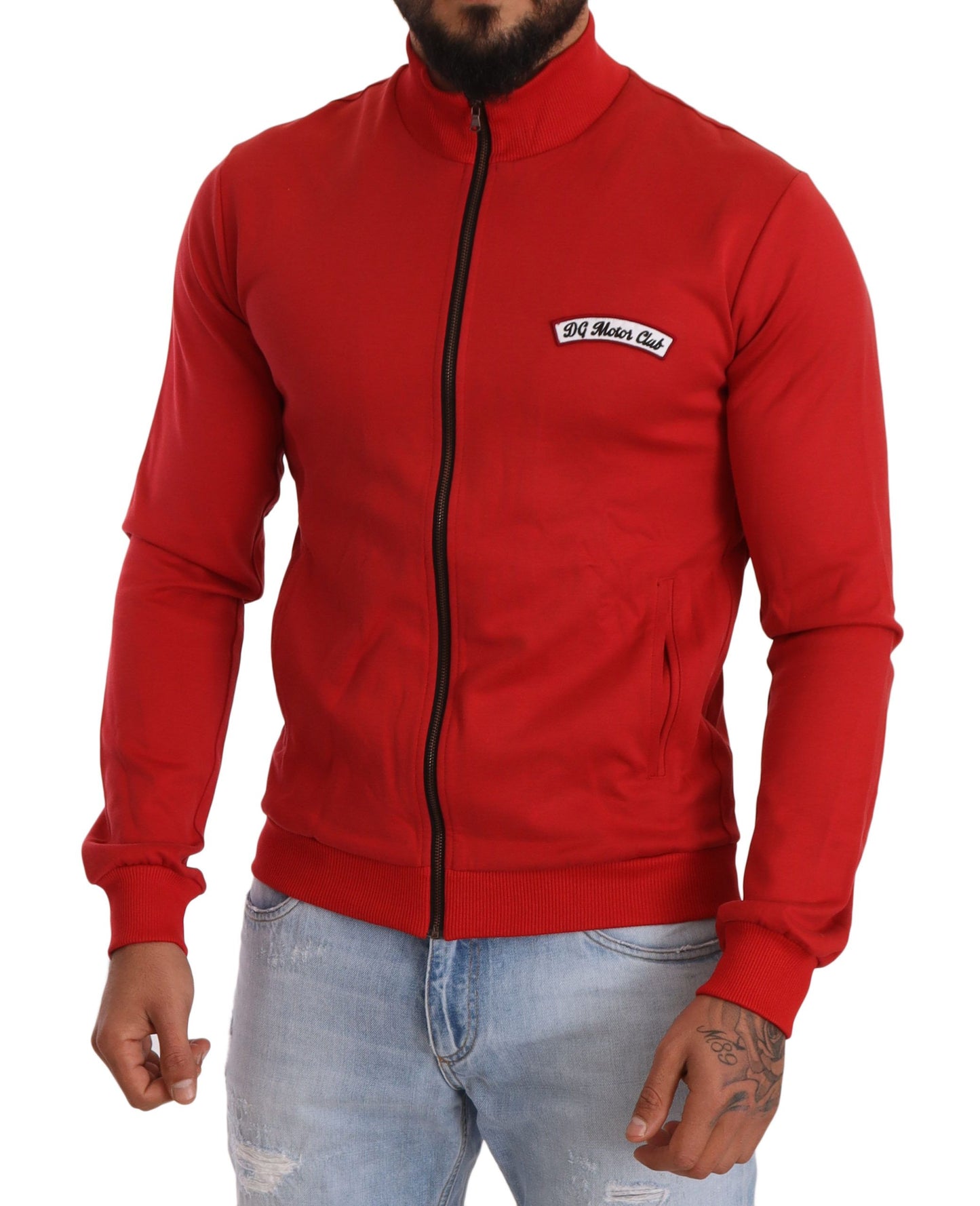 Rode DG Motor Club stretch-sweater met rits