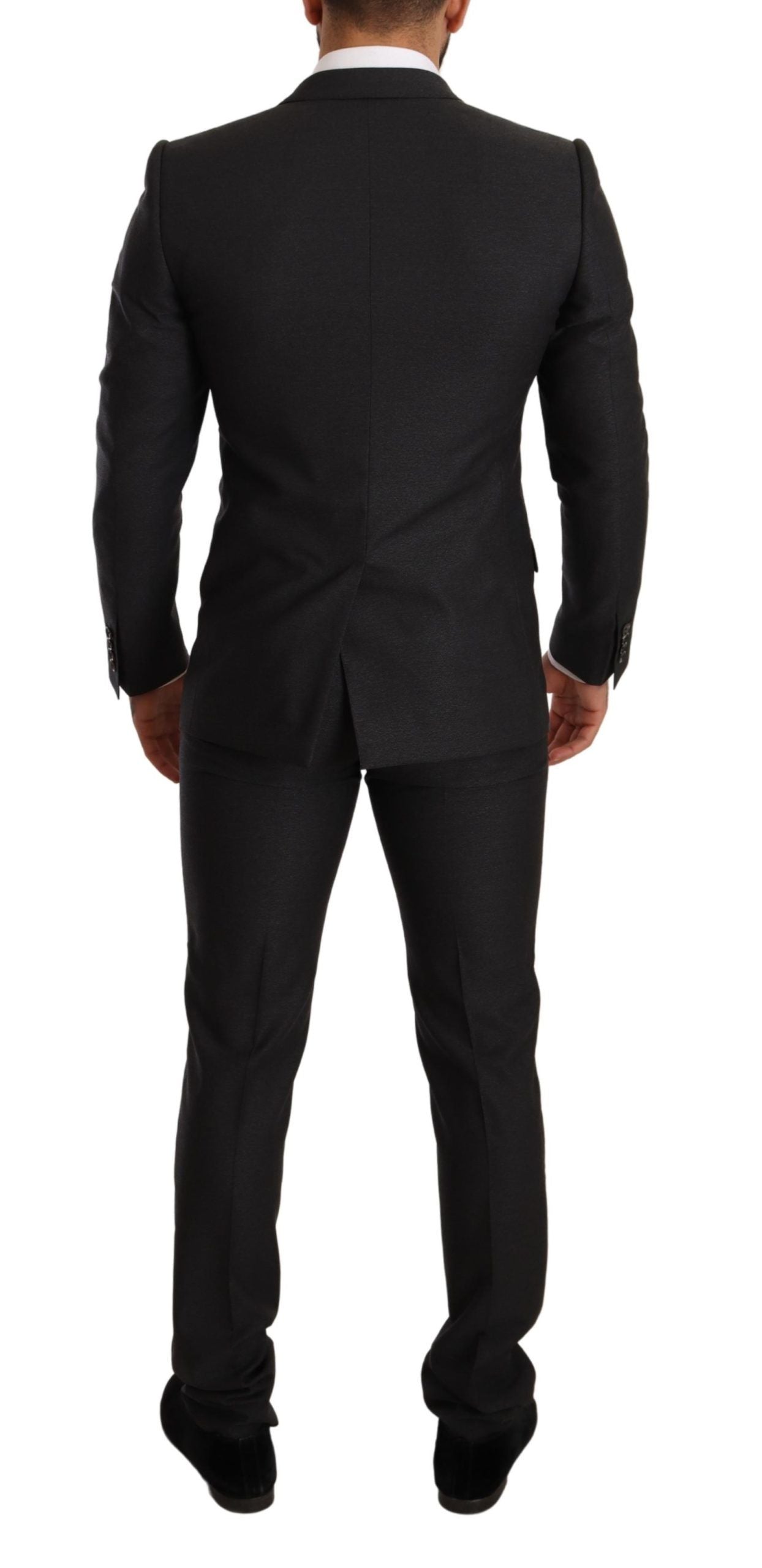 Elegant Gray Martini Wool Suit