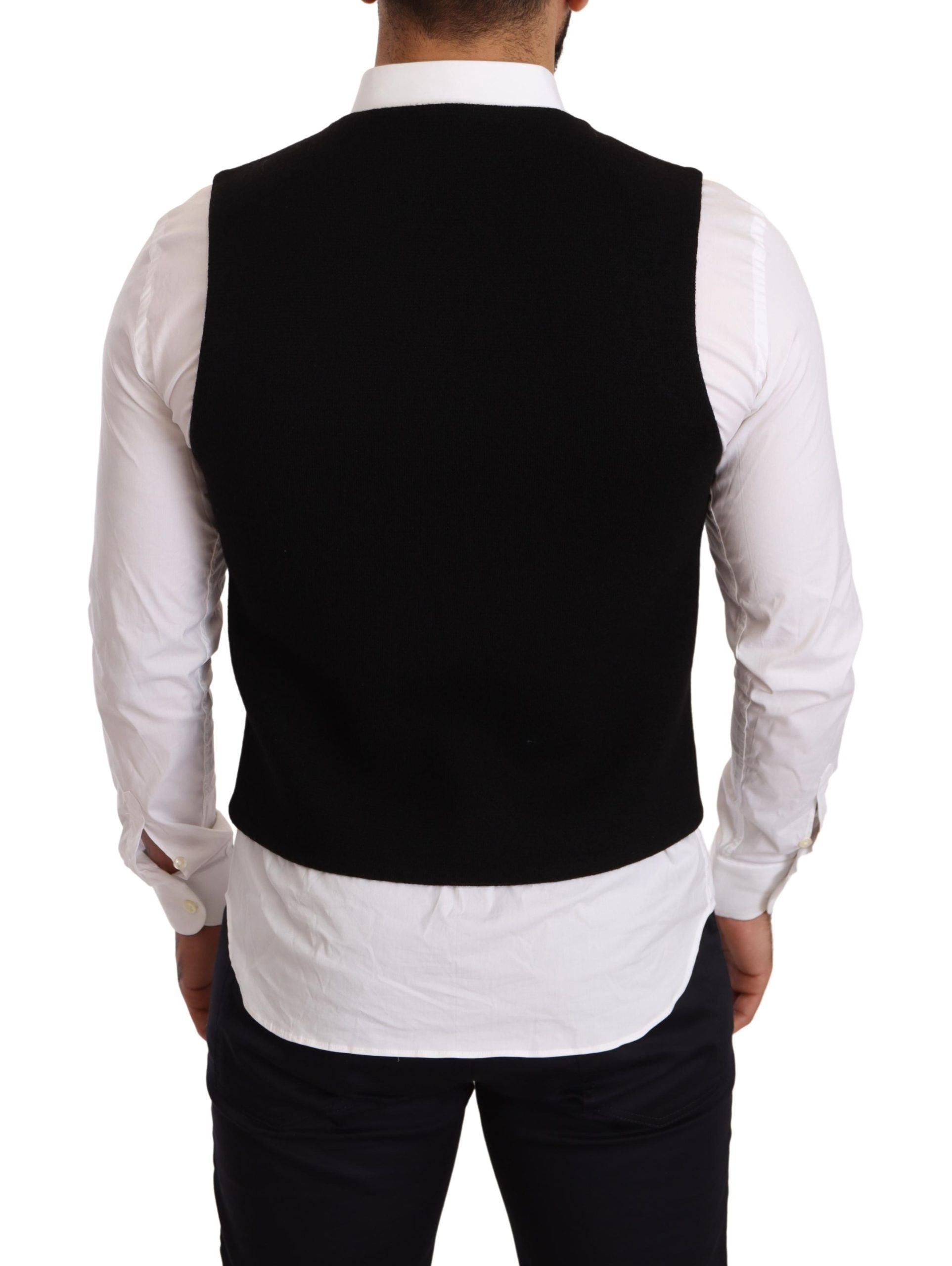 Elegant zwart katoenen formeel kledingvest