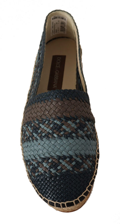 Elegant Woven Leather Espadrilles