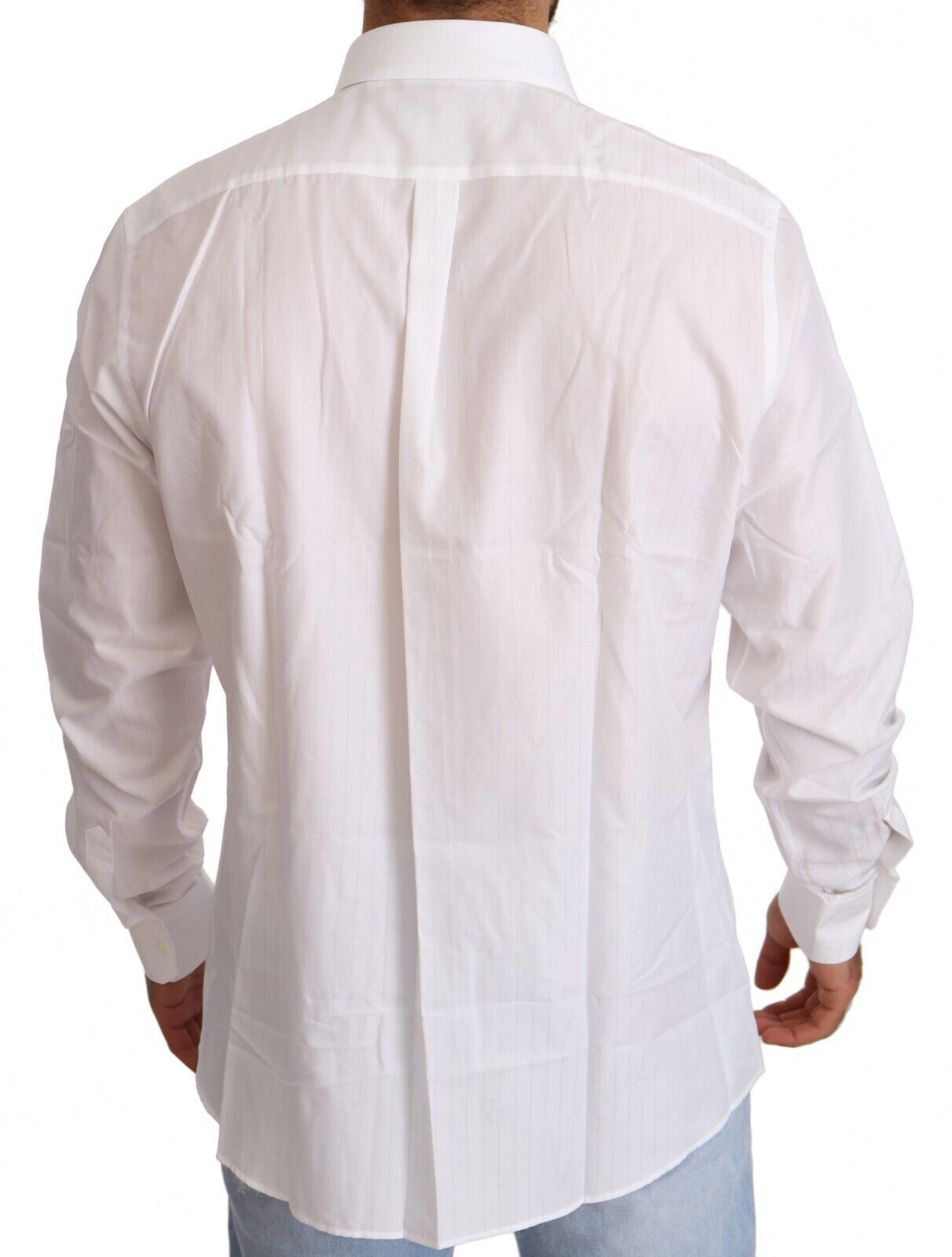 Camisa blanca de corte Martini de algodón