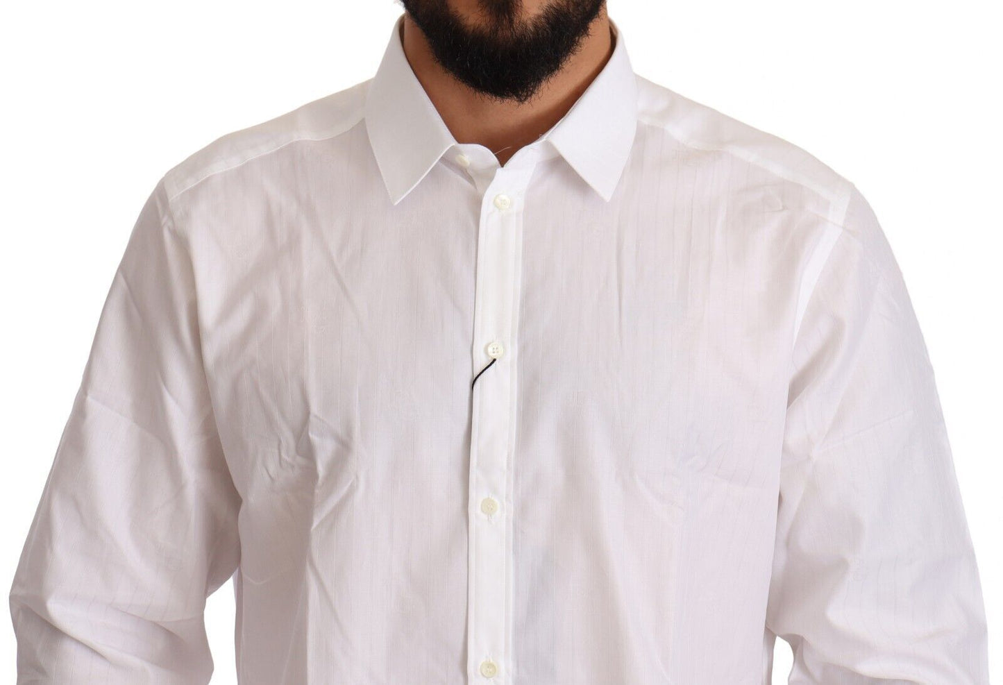 Camisa blanca de corte Martini de algodón