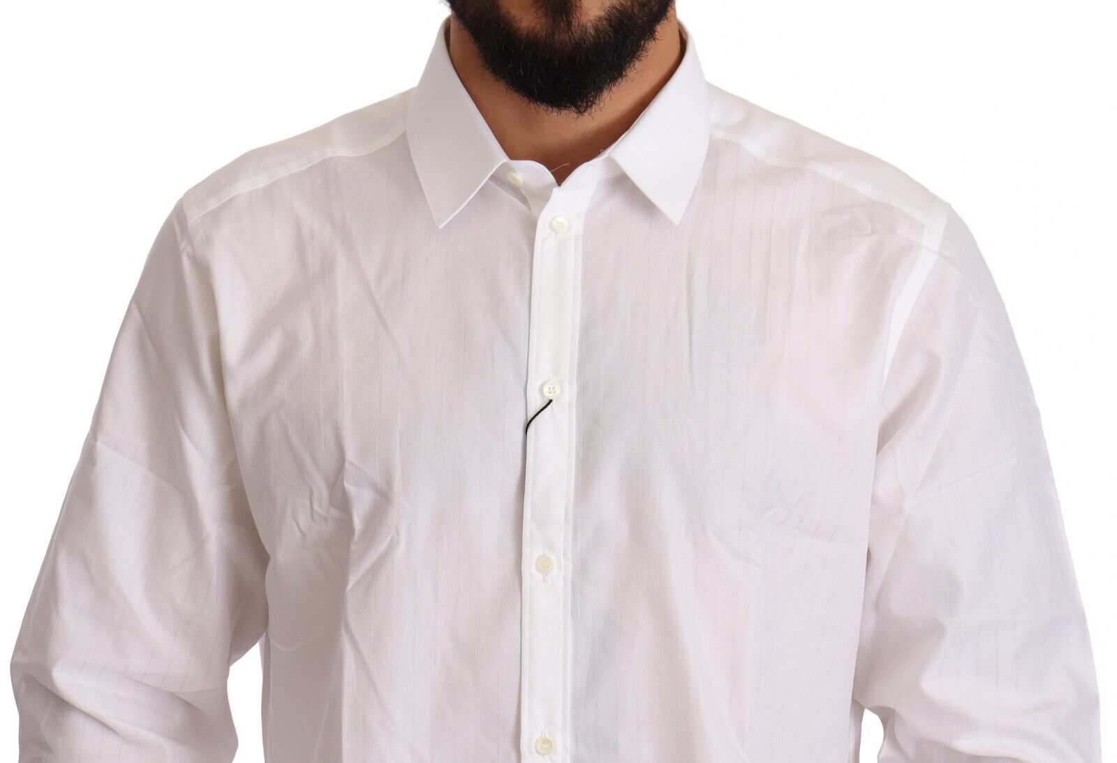 Camisa blanca de corte Martini de algodón