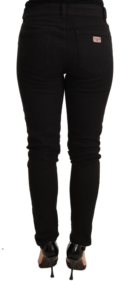 Zwarte slim-fit denim katoenen stretchjeans