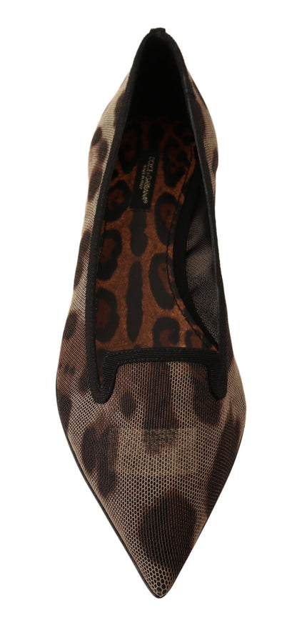 Elegante platte loafers met luipaardprint