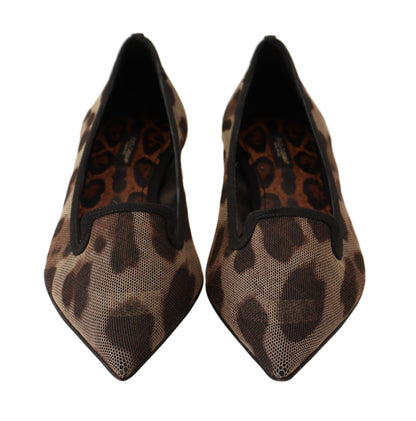 Elegante platte loafers met luipaardprint