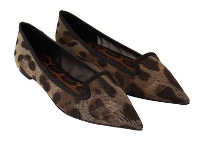 Elegante platte loafers met luipaardprint