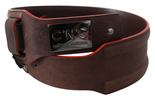 Elegant Dark Brown Leather Fashion Belt