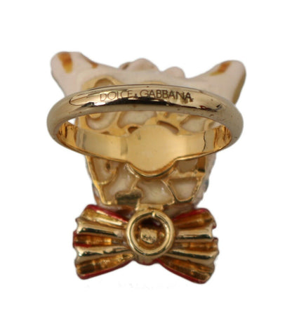 Anillo de mujer elegante con dije canino