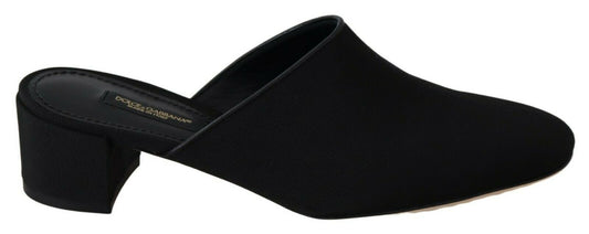 Sandalias elegantes de grosgrain negras