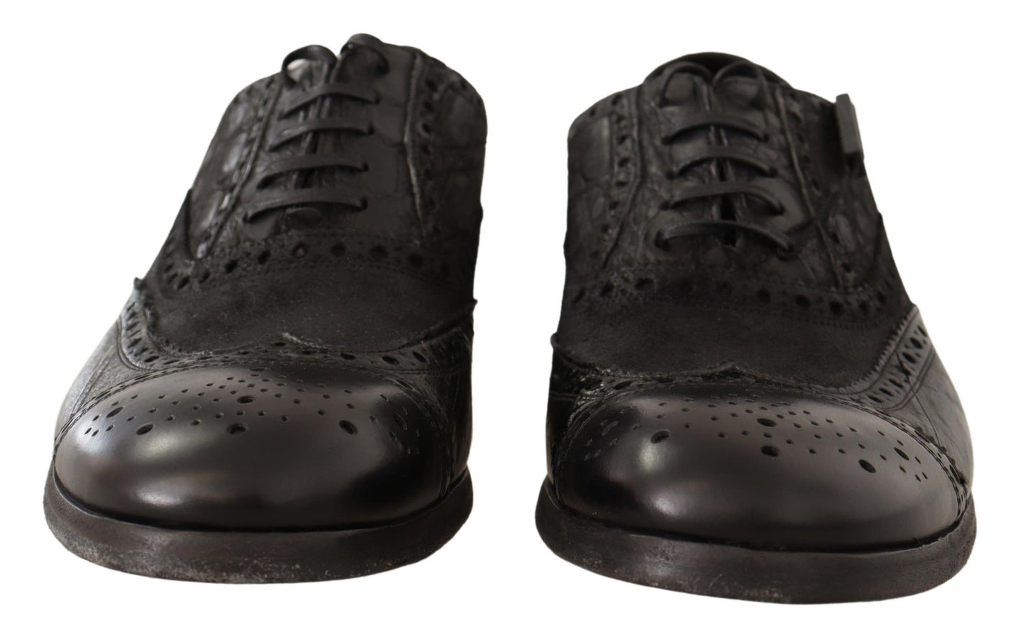 Zapatos de vestir Derby Brogue de cuero exótico