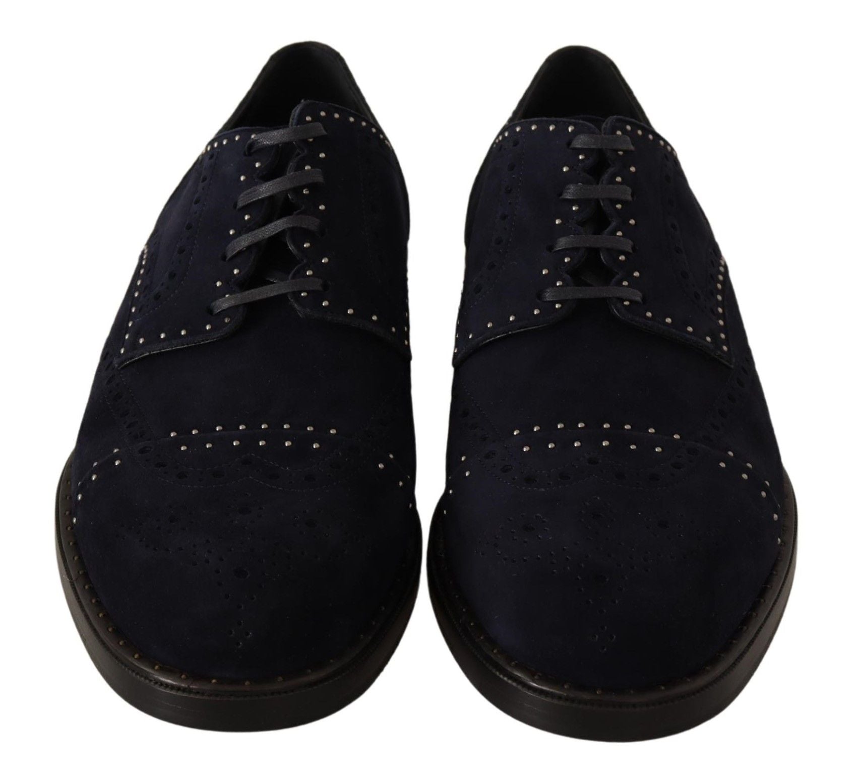 Elegante suède derbyschoenen met zilveren studs