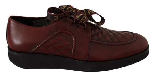 Elegante bordeaux leren derbyschoenen