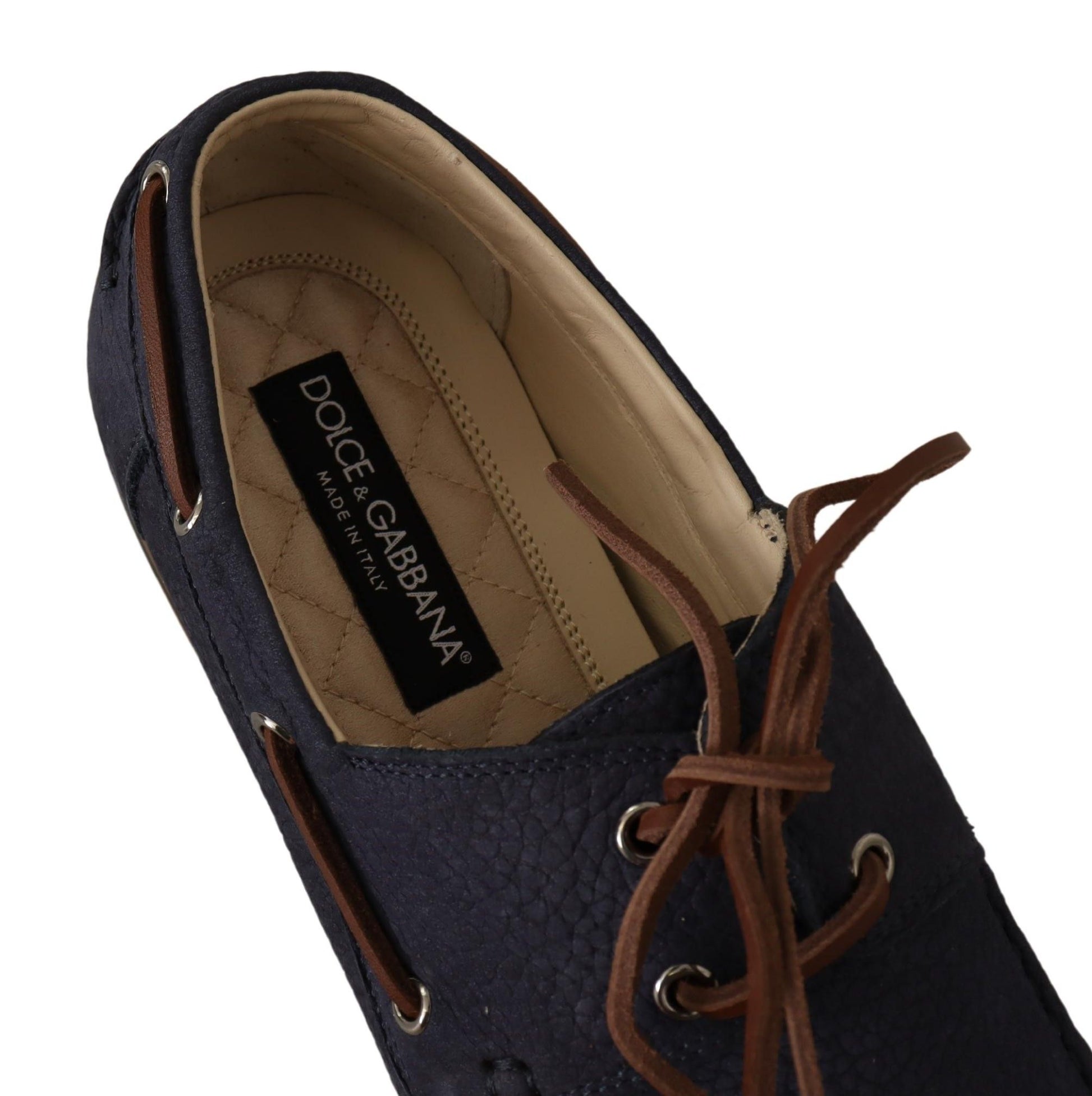 Elegant Blue & Brown Leather Boat Shoes