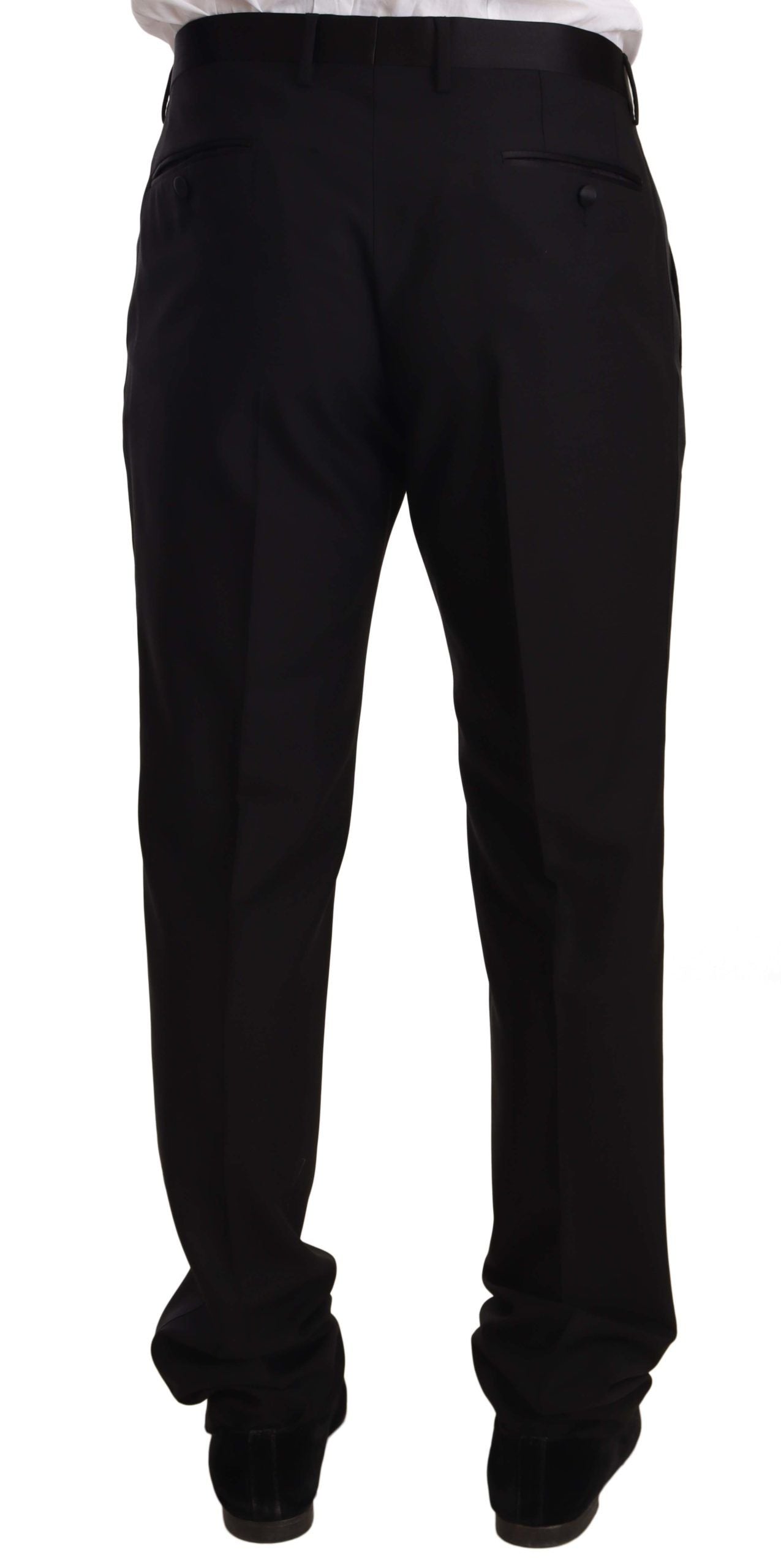 Pantalones de esmoquin ajustados negros elegantes