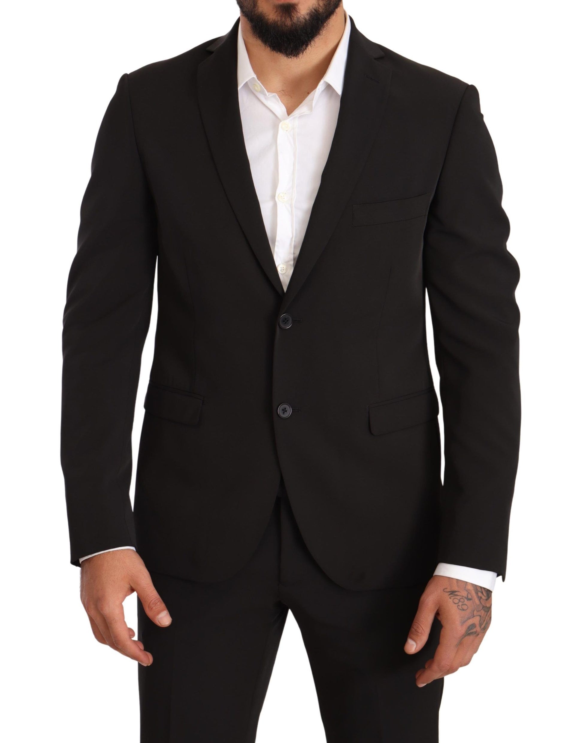 Elegant Black Slim Fit Two-Piece Suit