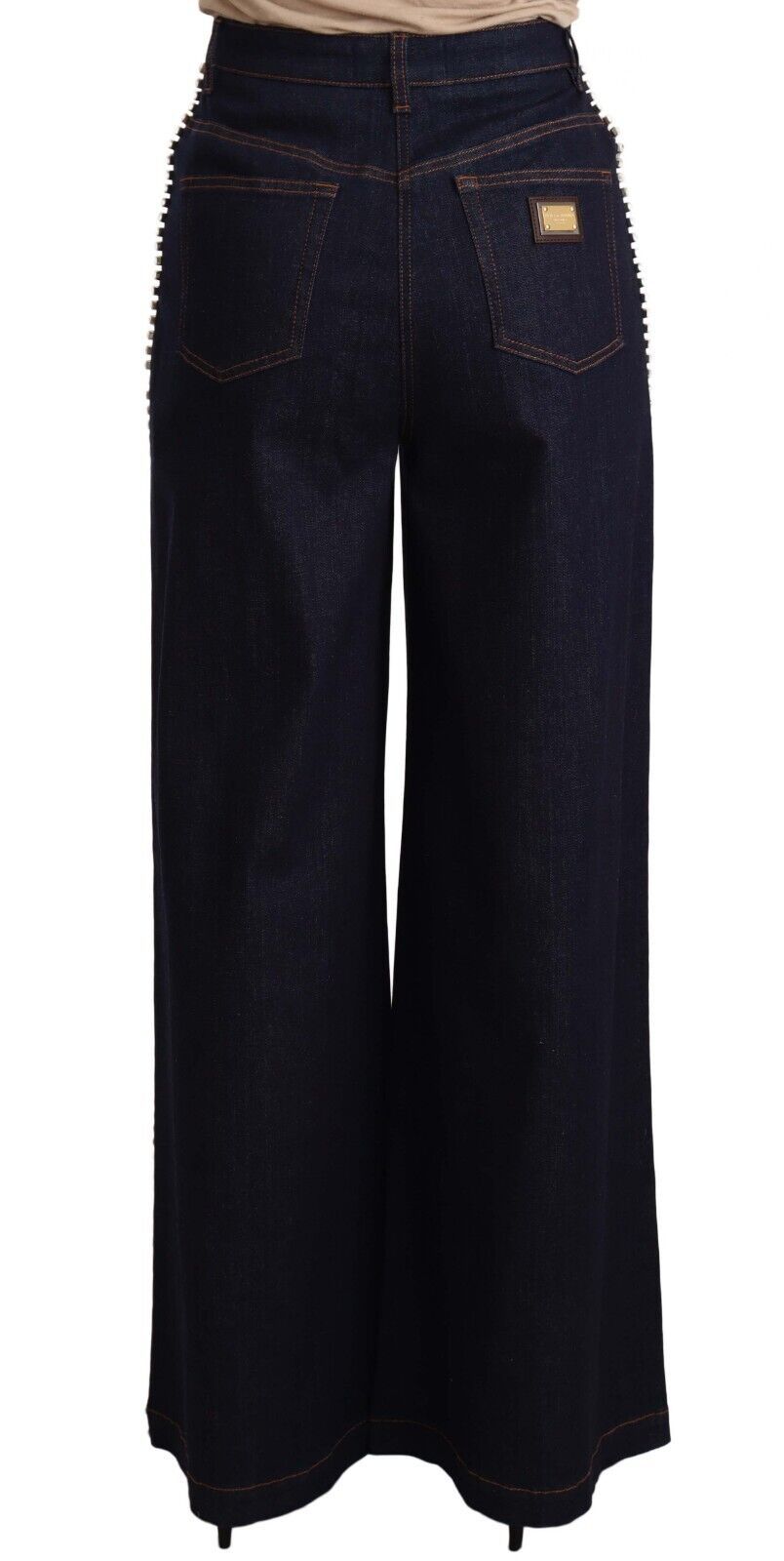 Elegante donkerblauwe flare-denimjeans