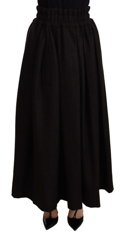 Elegante maxi-a-lijn wollen rok met hoge taille