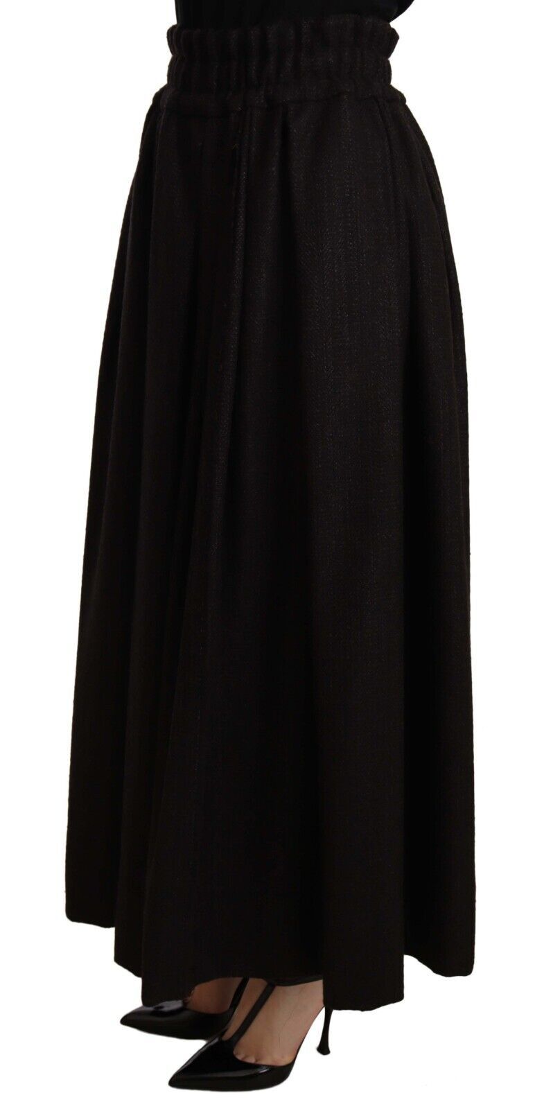 Elegante maxi-a-lijn wollen rok met hoge taille