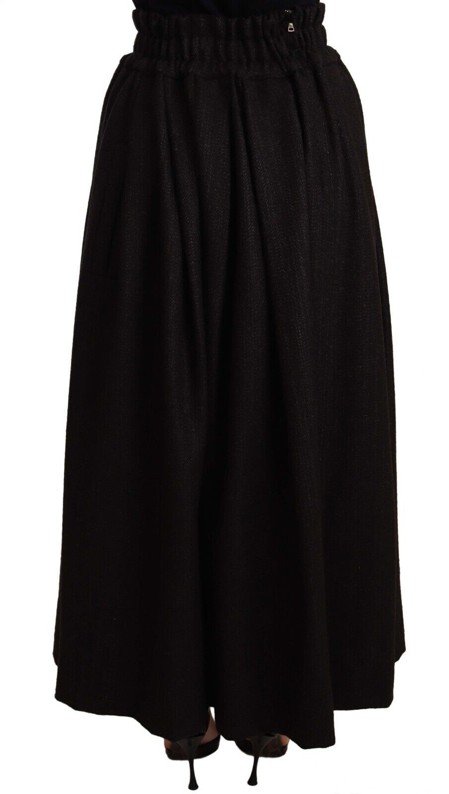 Elegante maxi-a-lijn wollen rok met hoge taille