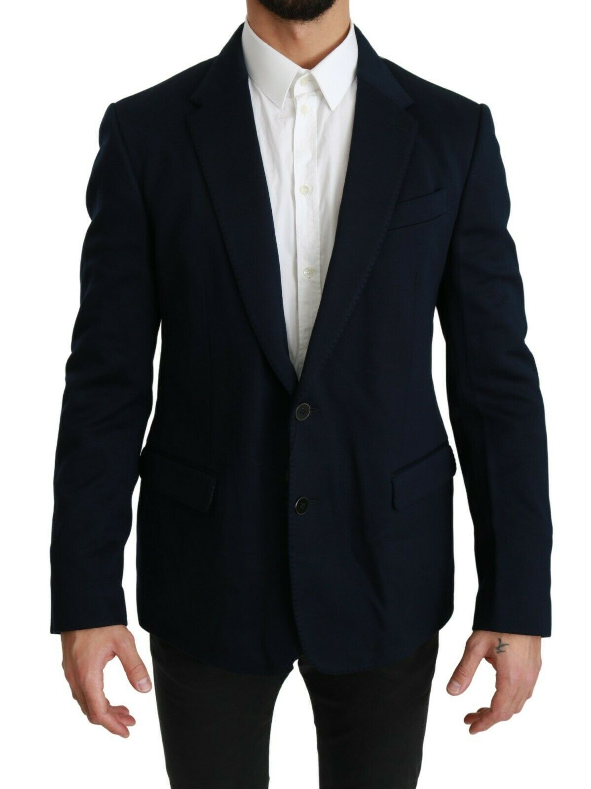 Elegante slim-fit donkerblauwe herenblazer