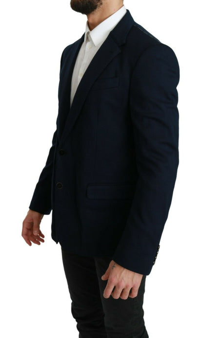 Elegant Slim Fit Dark Blue Men's Blazer